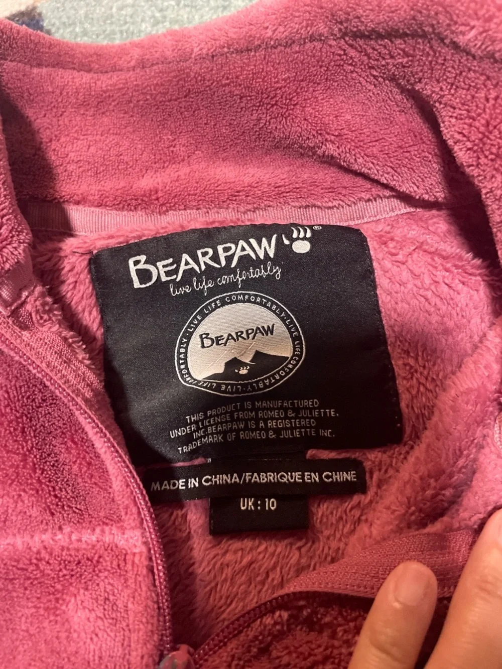 Size 8 pink bearpaw sweater/jacket